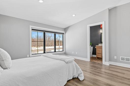 Second bedroom with views to the outside and 3/4 bathroom. Abundant closet space and more.