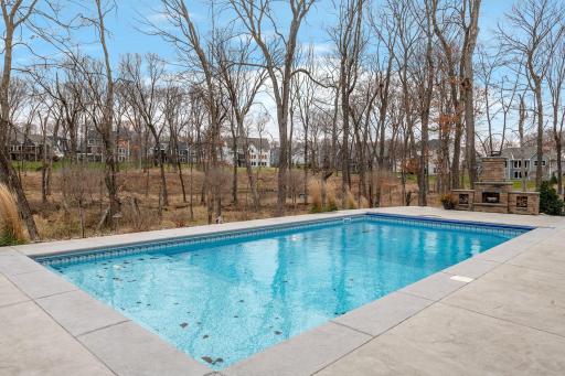 Heated saltwater pool with motorized pool cover