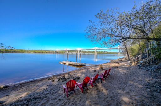 With over 200 feet of river frontage, a private dock, and a private beach, youâll have endless opportunities for boating, fishing, and other water activities right in your backyard. A tram provides convenient access to the water.