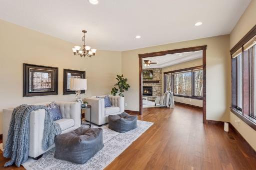 The hearth room is a versatile space-need a large dining room? Want a quiet place to unwind and look out the large window at the trees?