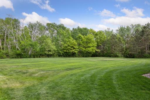 The spacious, private and level backyard is lovely in all seasons!