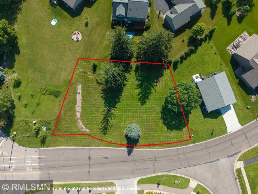 Photo for 2364 St Andrews Drive, Altoona, WI 54720 - listing #6635857 Aerial view of the property with lot lines highlighted, showing the parcel layout and surrounding homes.