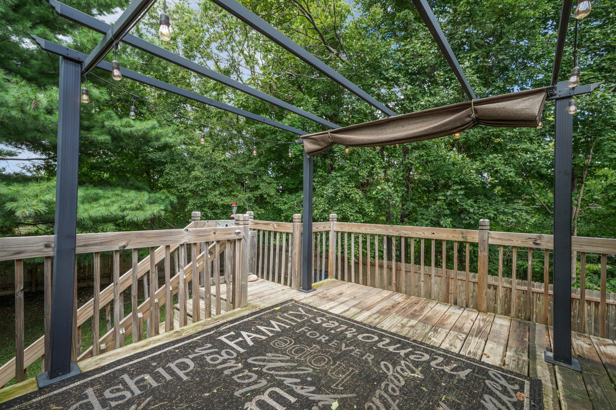 Enjoy the private backyard from the spacious deck