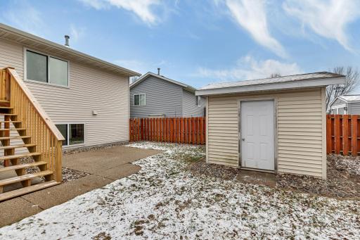 Backyard shed for all your outdoor tools and machines.
