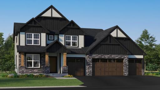 (Exterior rendering, actual homes finishes will vary) The Snelling has excellent curb appeal!