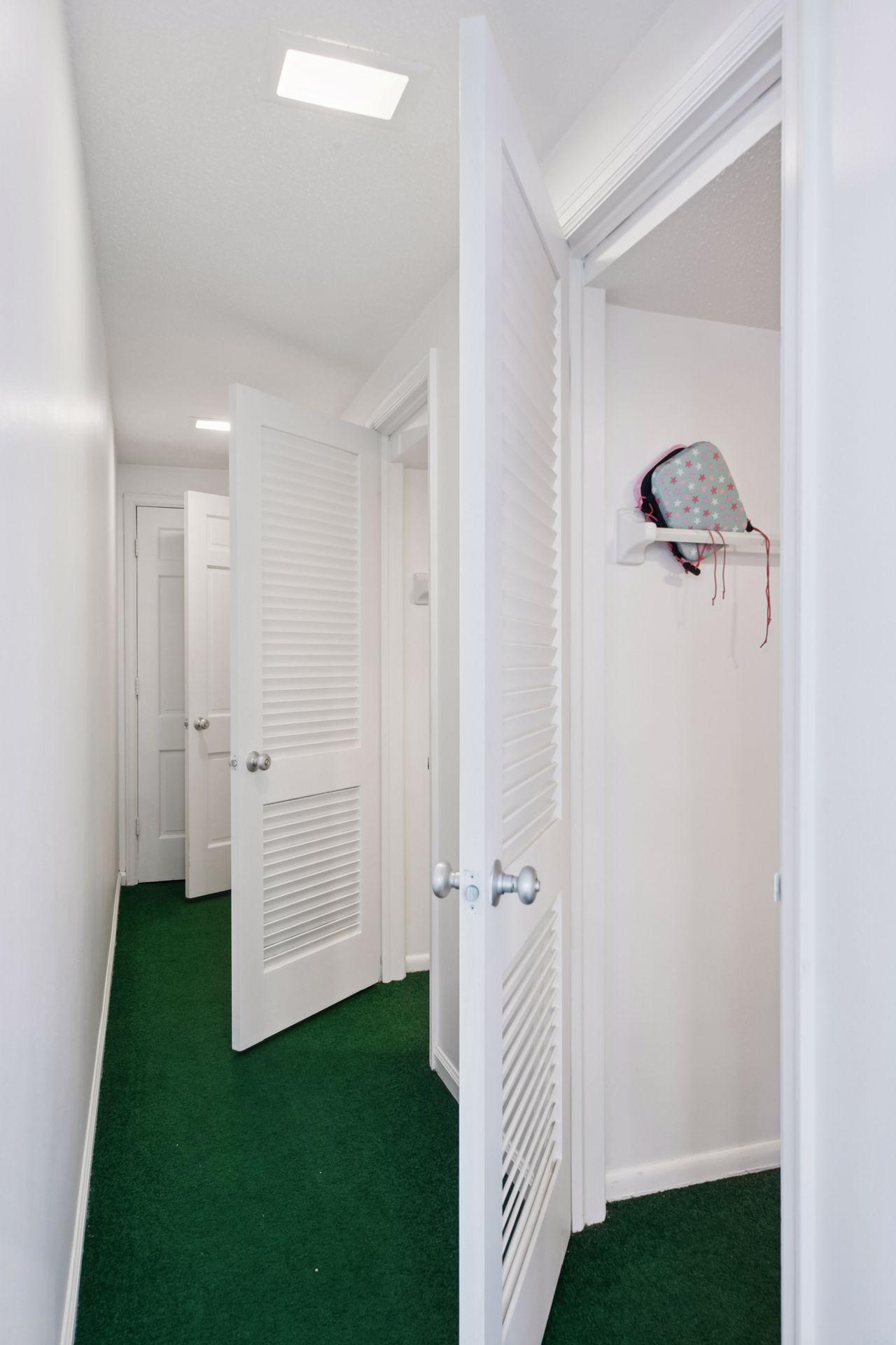 View of the two changing rooms and 3/4 bathroom