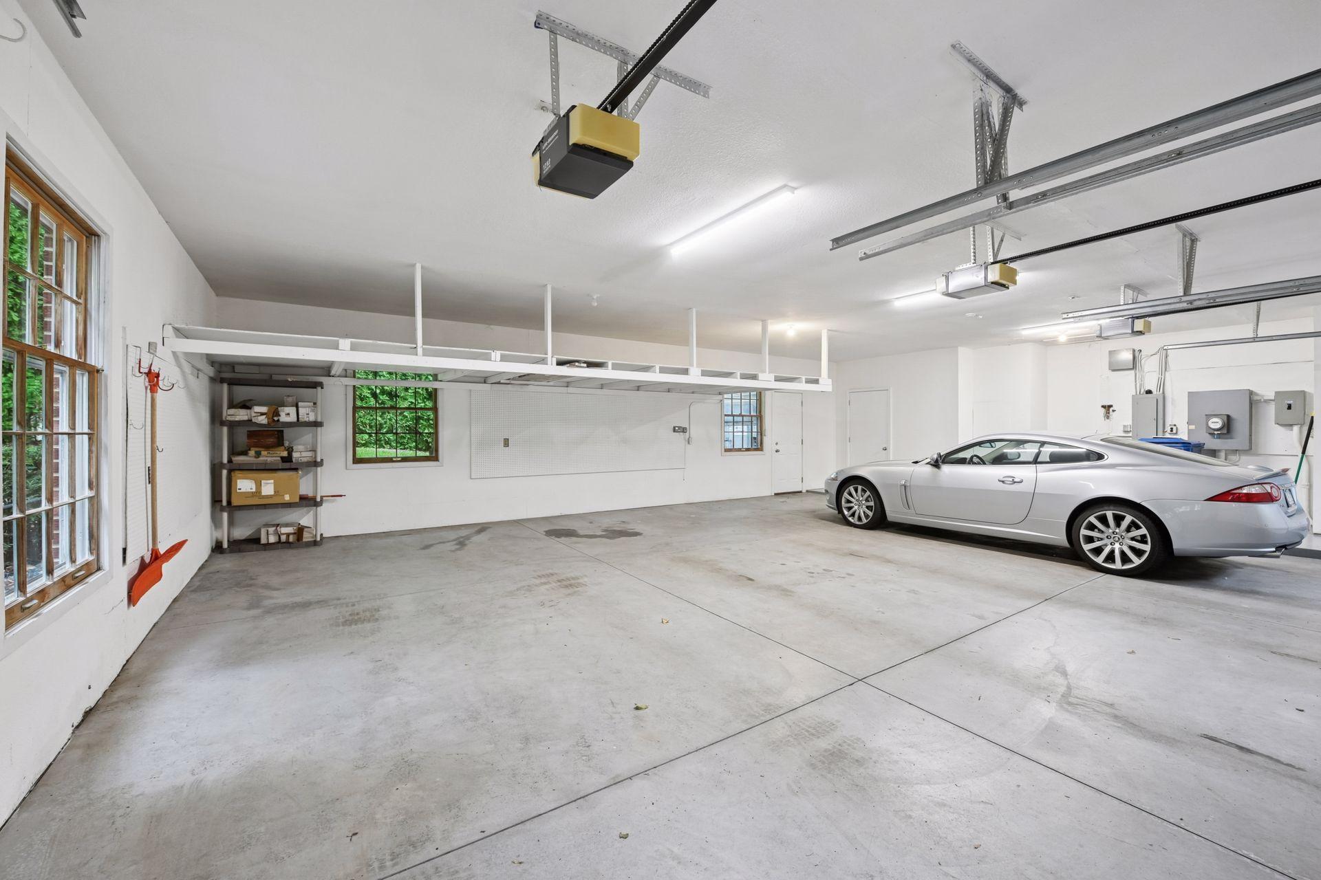 3 car garage with extra storage space