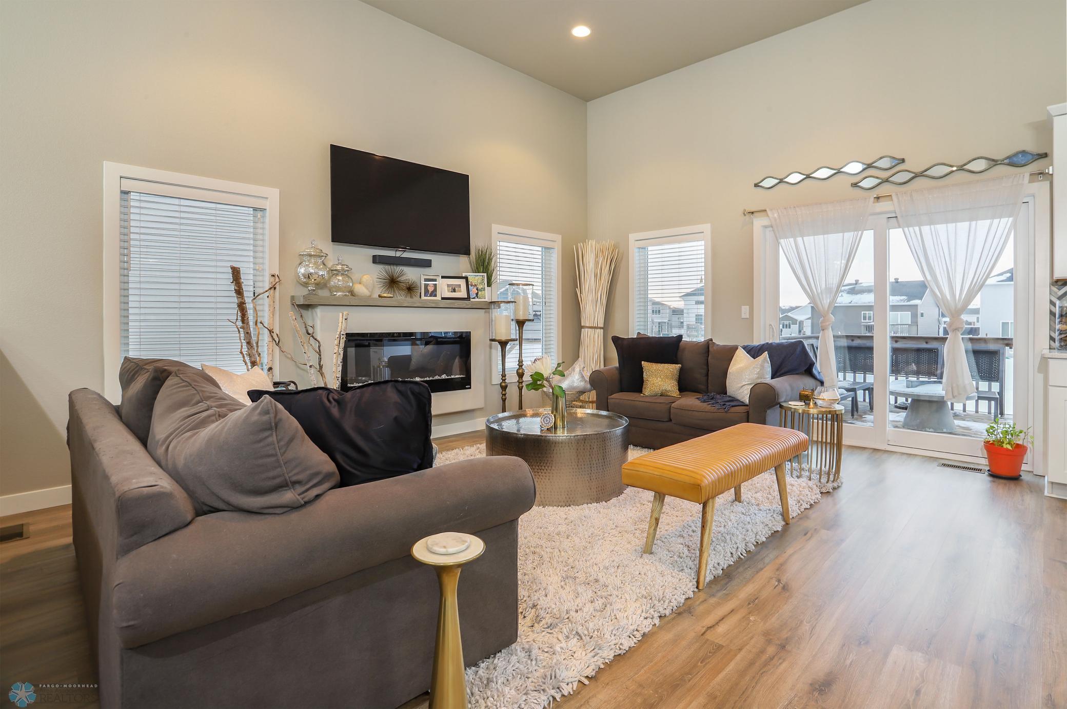 Living Room with electric fireplace