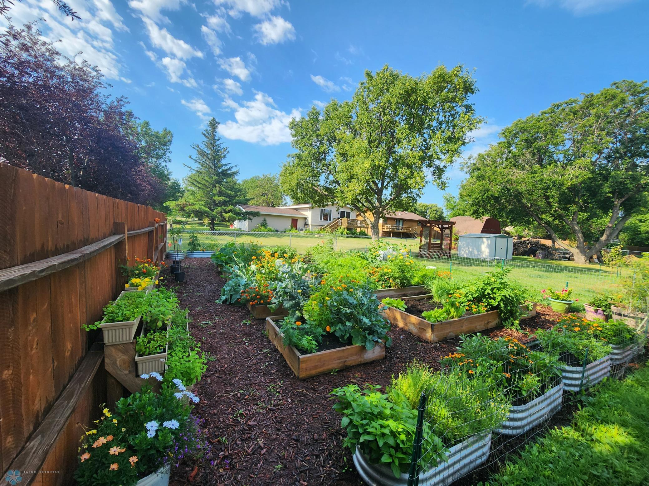 Beautiful garden w/ raised beds