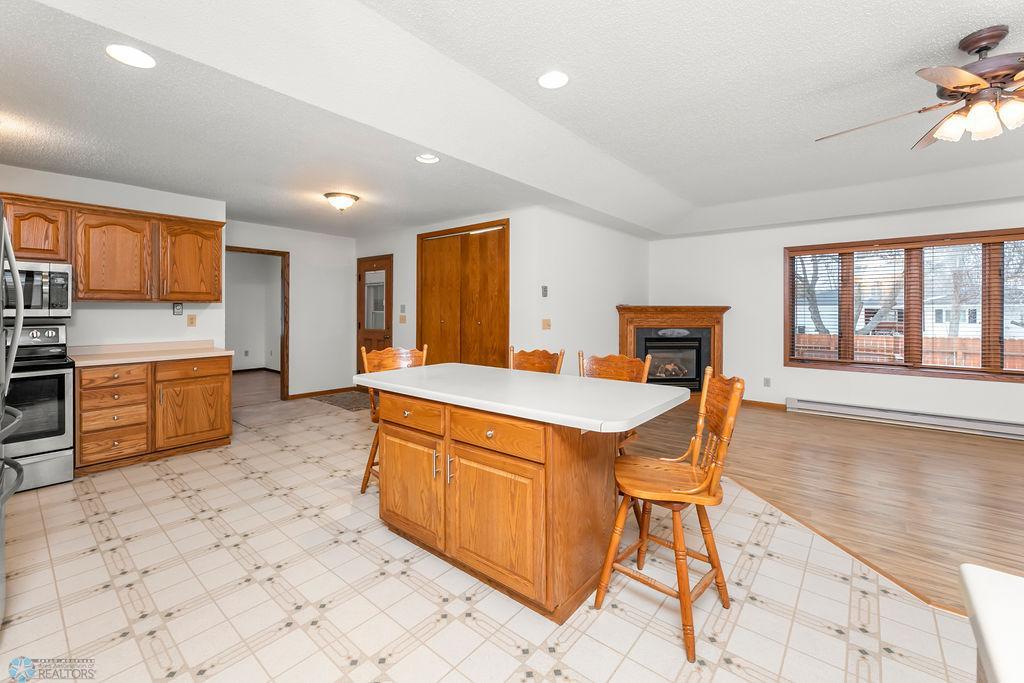 Large center island for storage & seating