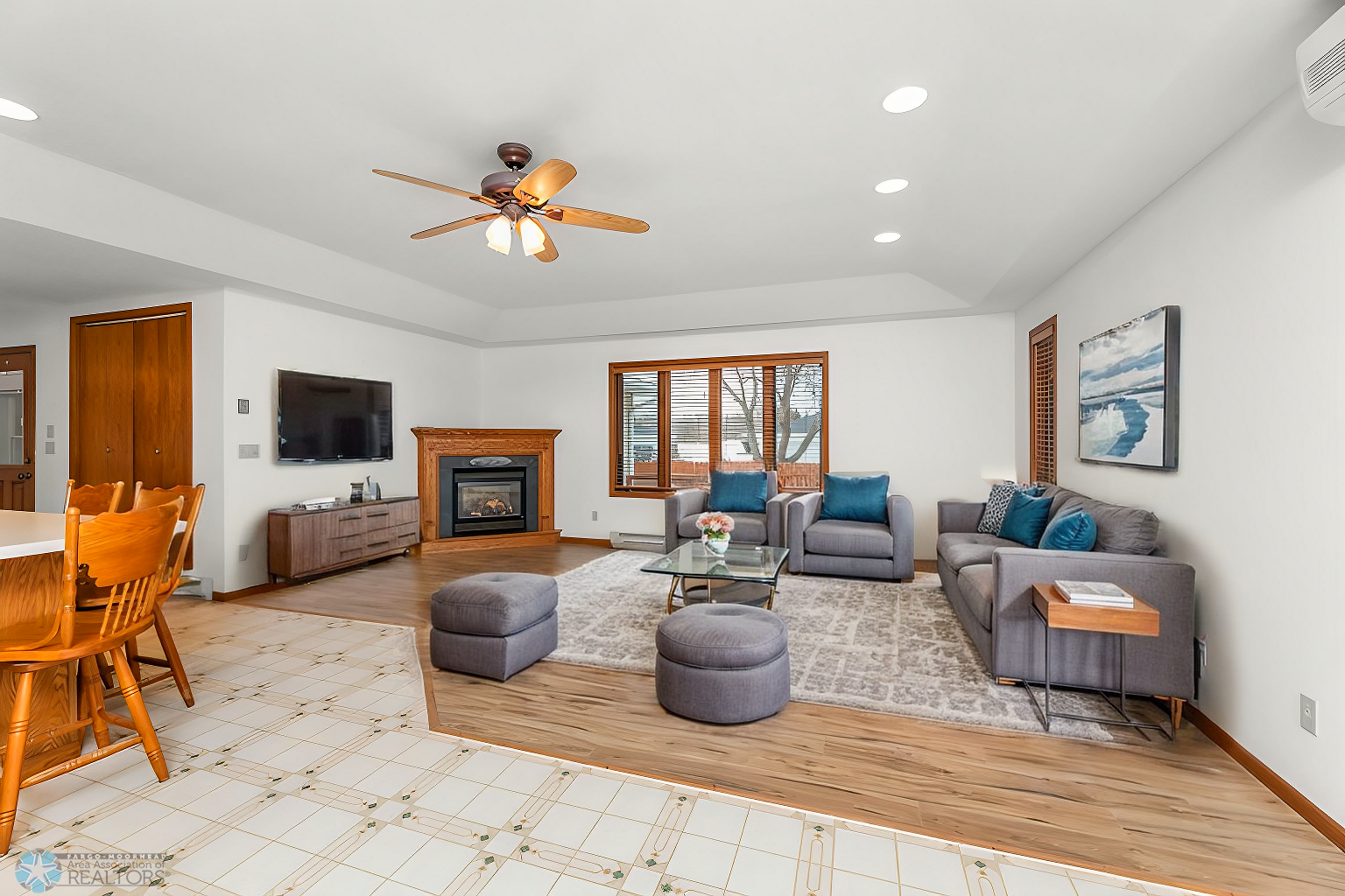 Virtually Staged Back living Room