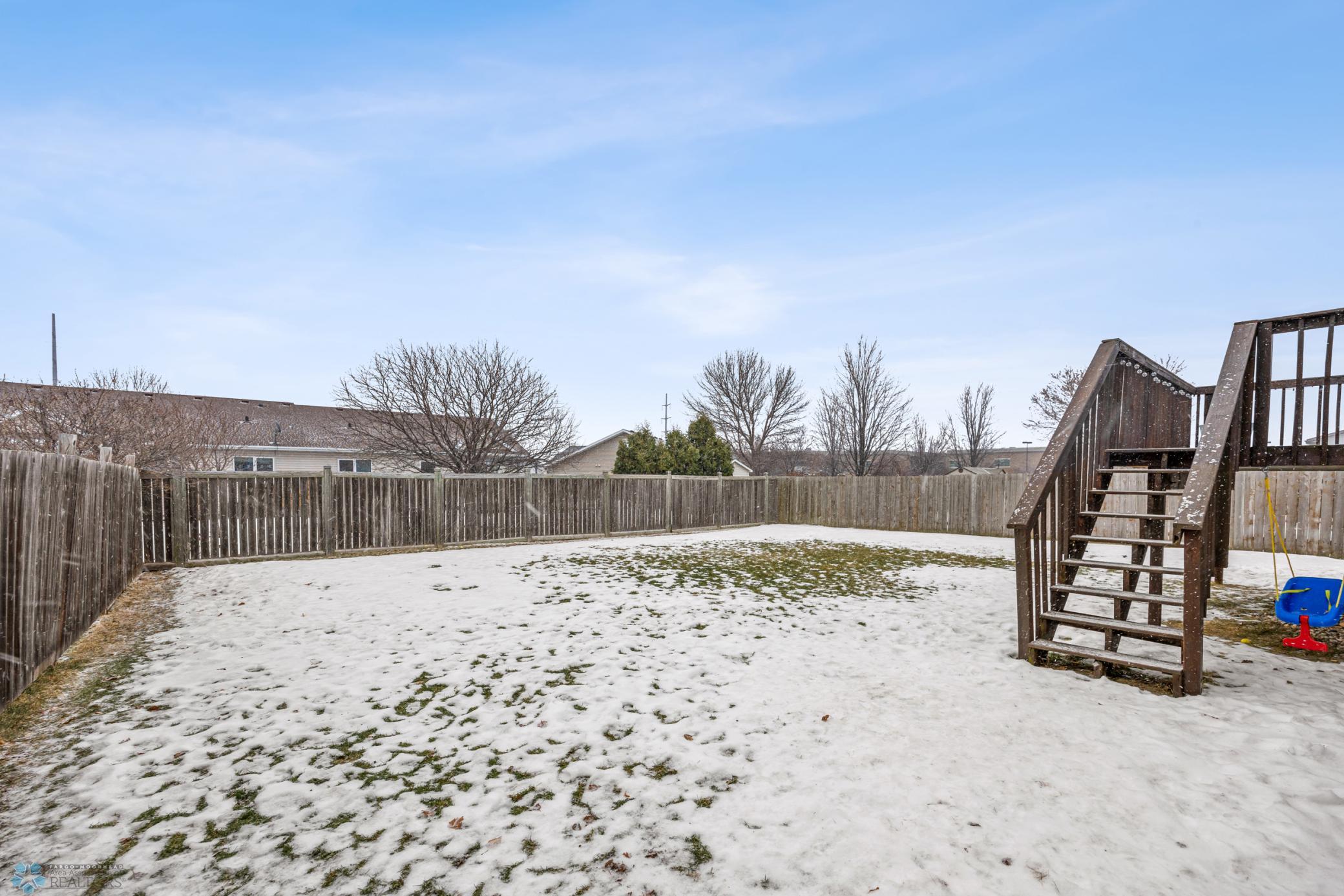 fully fenced yard