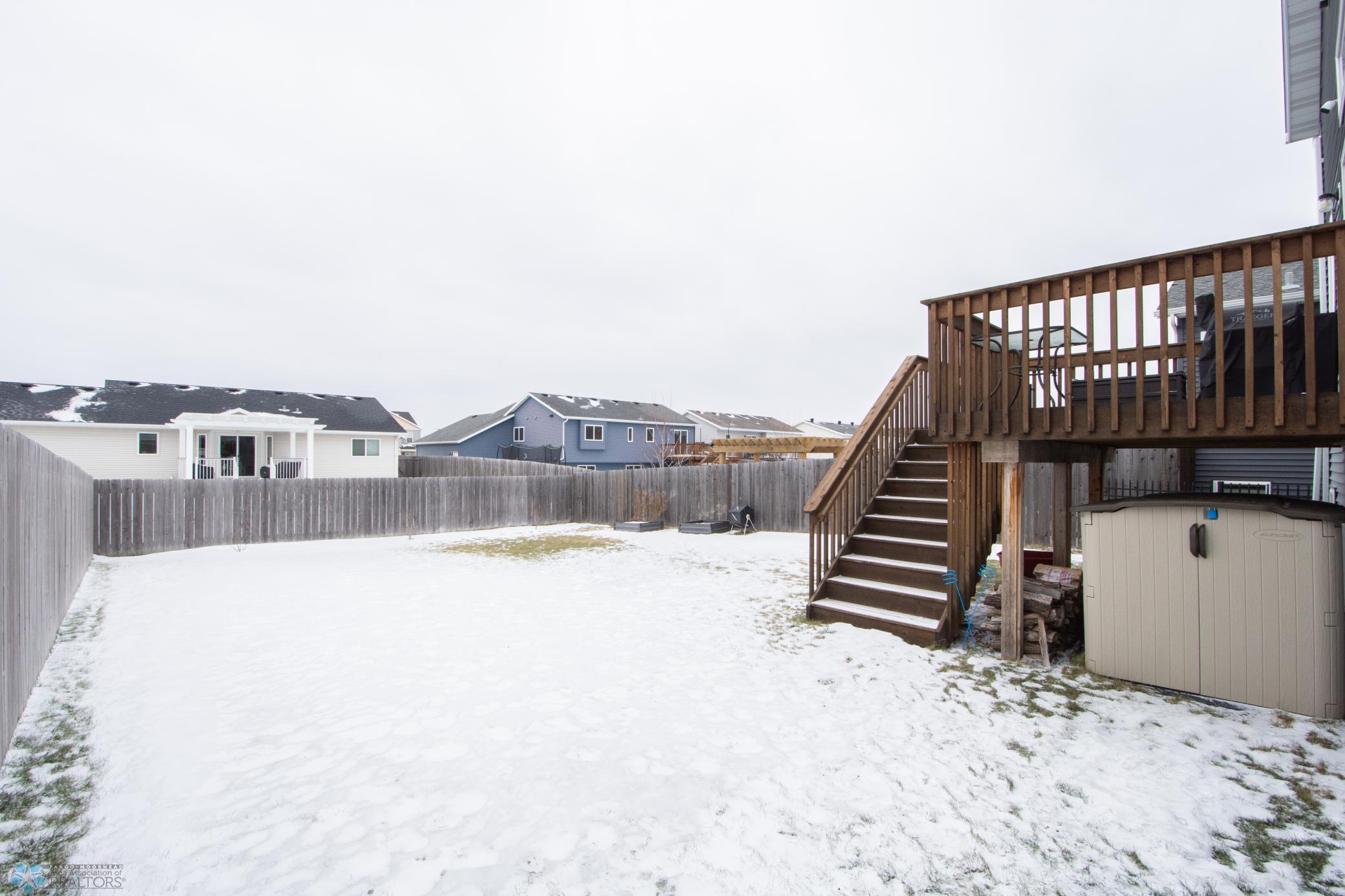 Fully fenced backyard
