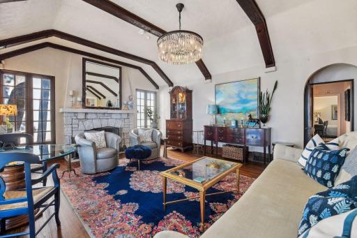 Woodburning Fireplace adorns this grand room