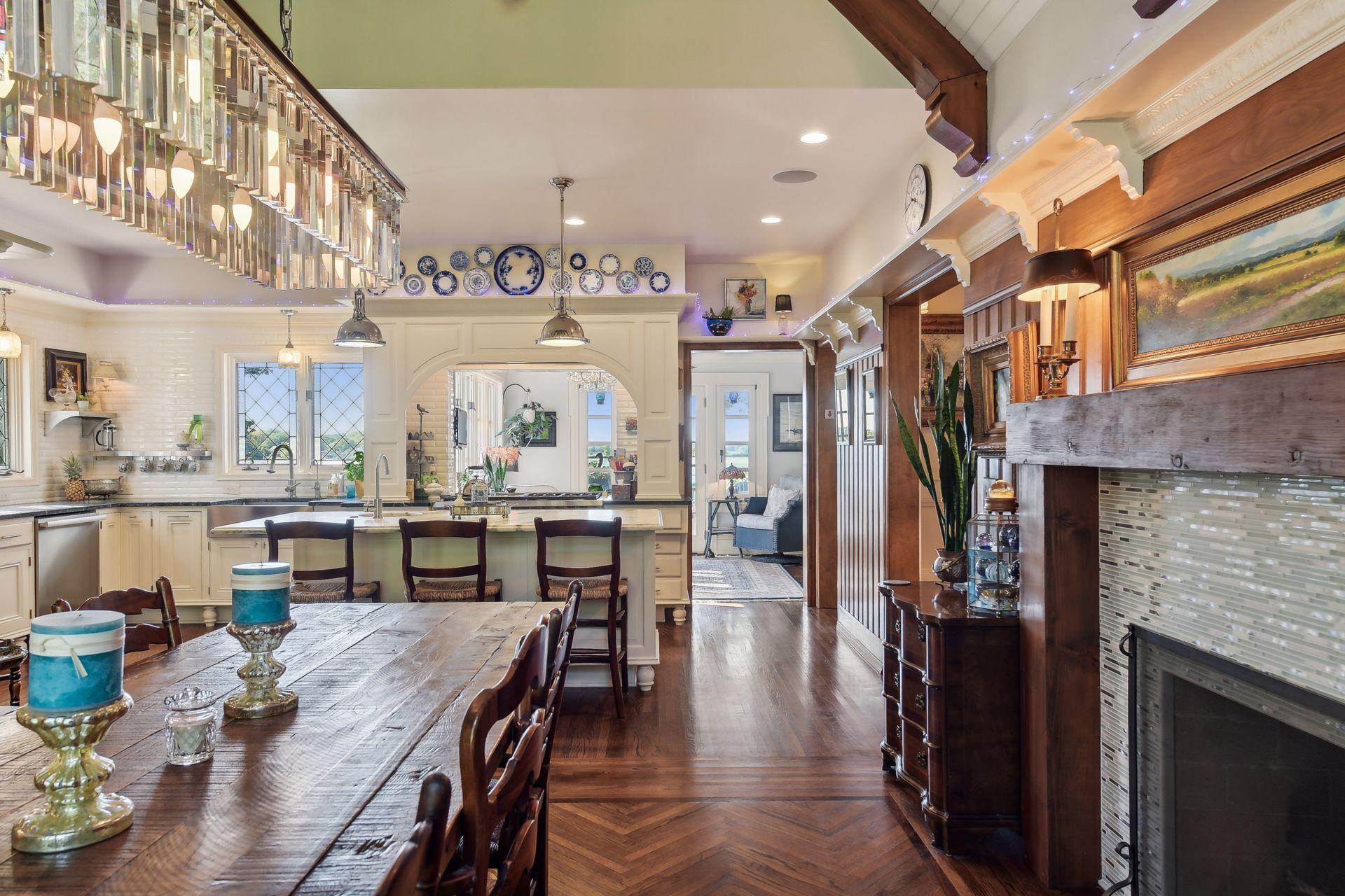 Kitchen connects to fun filled sunroom