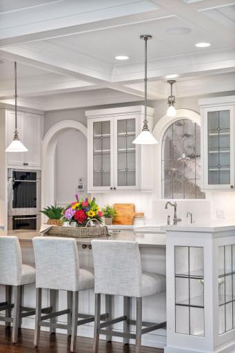 The kitchen island is sure to become a favorite space for friends and family to gather.