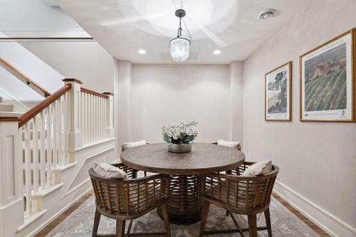 Fully finished and ready for FUN! The lower level Game Room offers hickory hardwood flooring and plenty of room for your next game night.