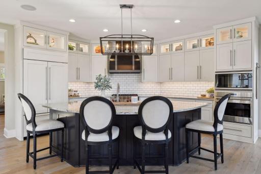 Well appointed kitchen with large center island.