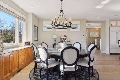 Built in buffet with excess storage perfect for hosting dinners!