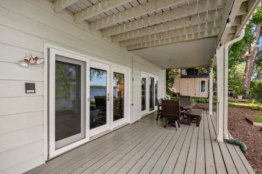 Deck beyond the lower-level French doors.