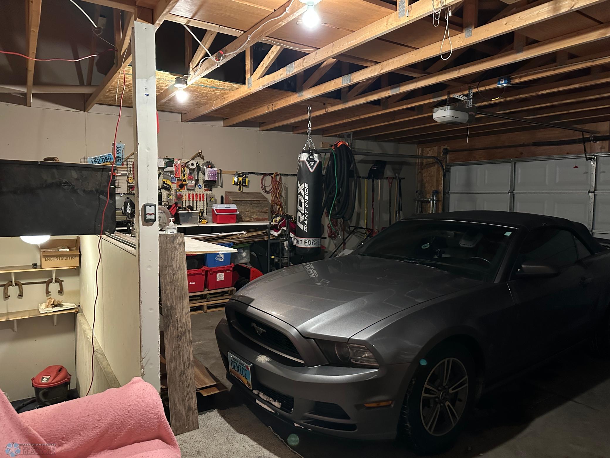 Workbench and shelving included