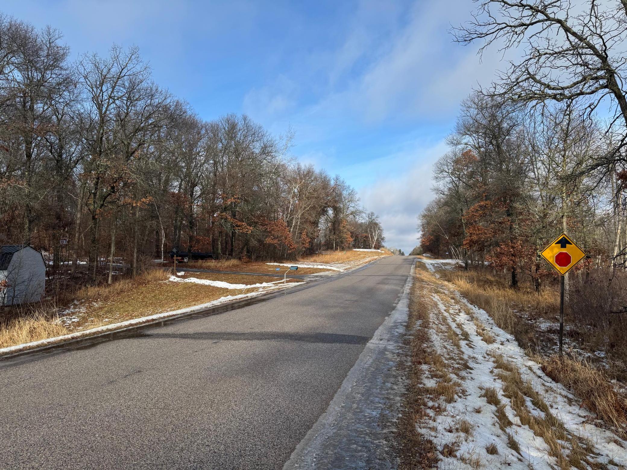 Looking down the road.