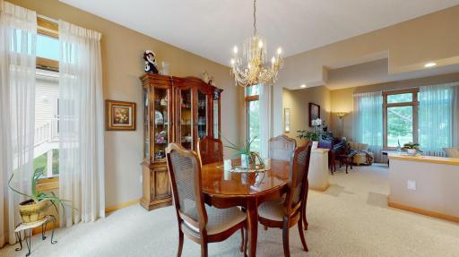 Formal dining is convenient to the kitchen and the livinng room for easy entertaining.