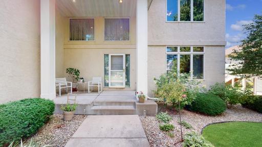 Lovely entry porch for your morning coffee.