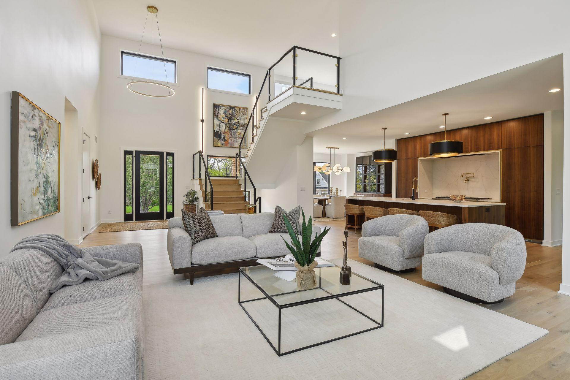 Open-concept design maximizes flow, light, and a sense of space.