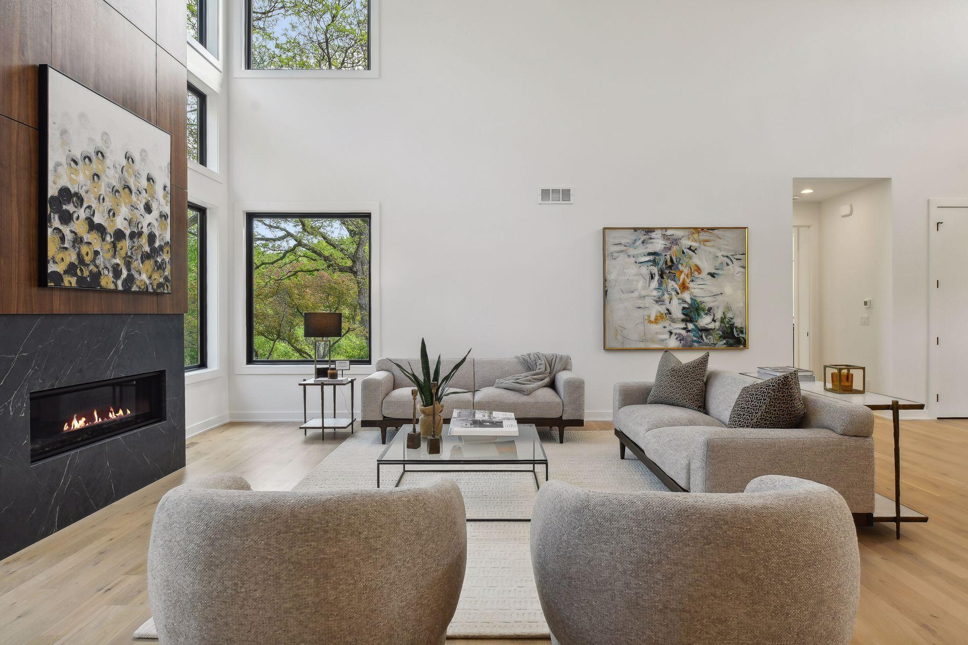 Large windows bring the beauty of nature into every room.