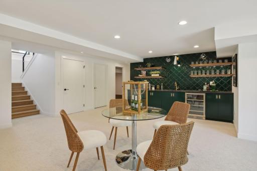 The lower level entertainment and family room space is a perfect second entertainment area with its own designated kitchen complete with every customization.