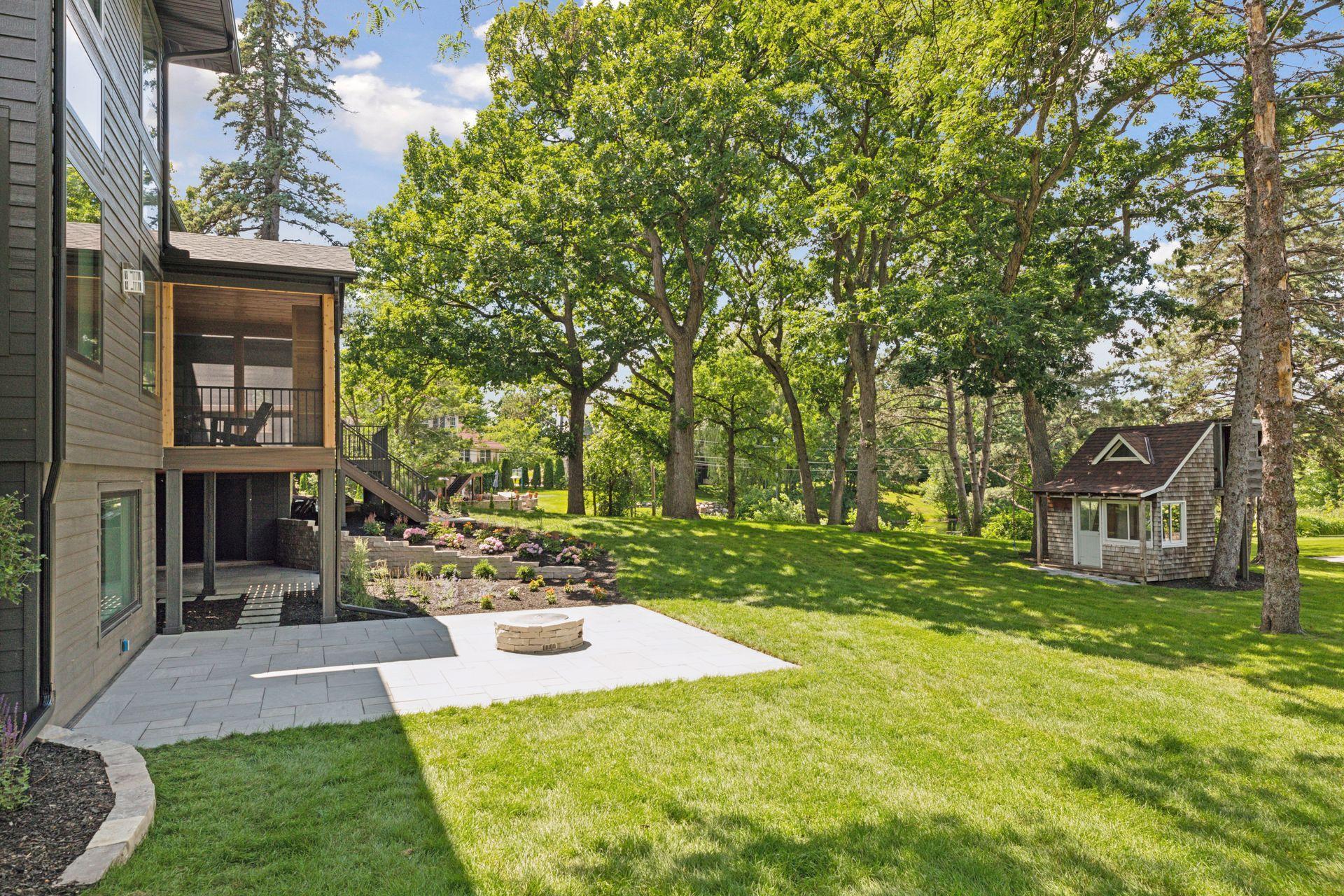 Backyard retreat blends thoughtful design with peaceful natural surroundings.