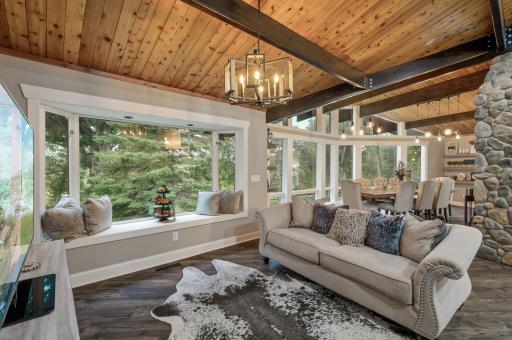 Open concept from kitchen sitting area thru dining to 2nd living room perfect for entertaining