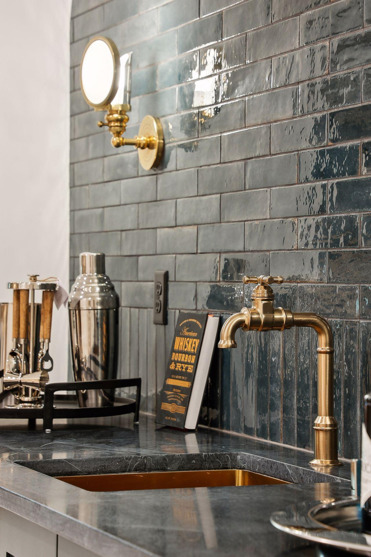 Gorgeous glazed italian tile offers an impressive display