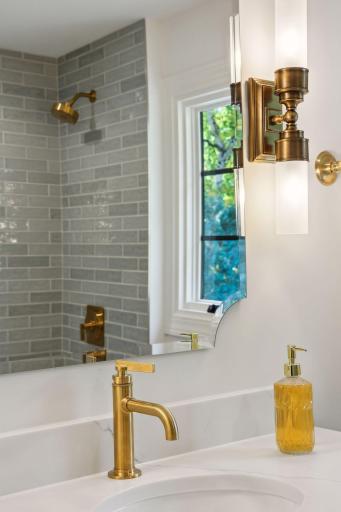 The guest bath offers soft comfortable elegant finishes that are timeless