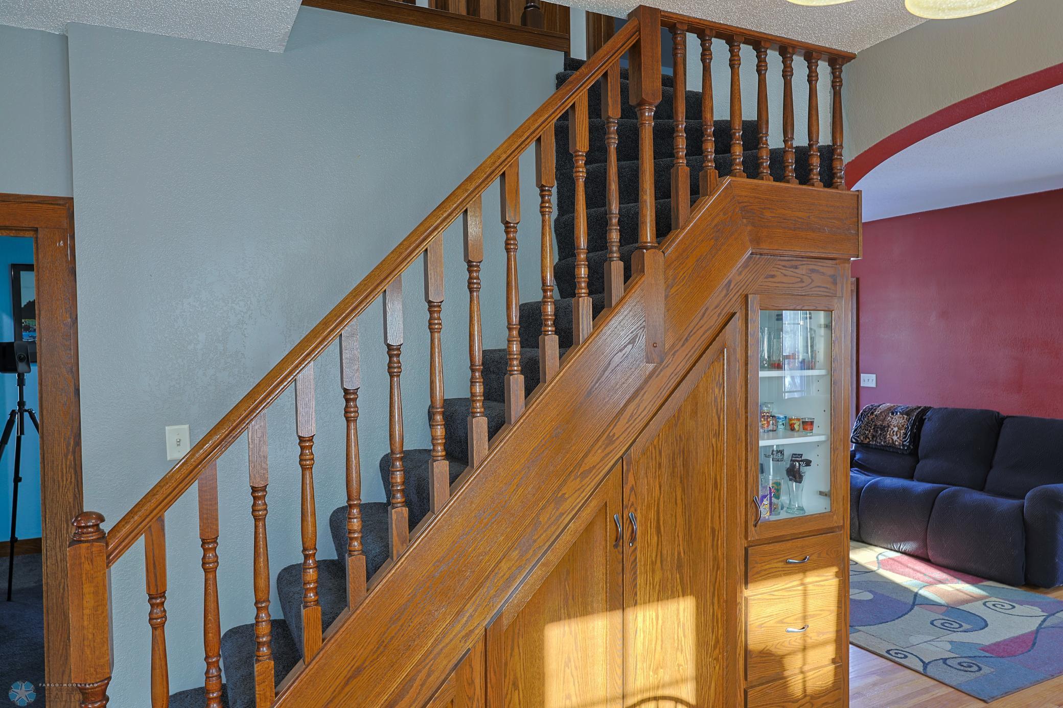 Staircase with Built-In Pantry