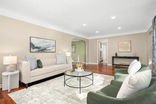 Opposite view of living room...look at those hardwood floors!
