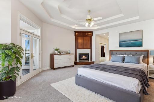 Primary Suite Fireplace (Virtually Staged)
