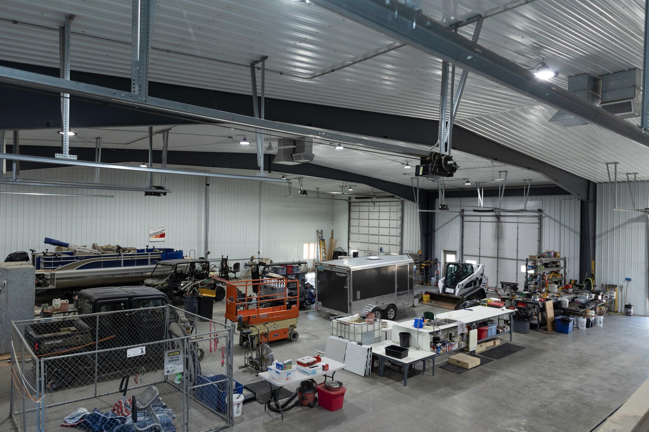 overhead view of shop area