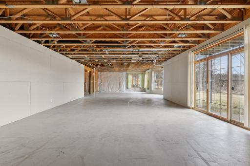 The unfinished walkout lower level is a blank slate and is ready for you to bring your designs and ideas to life!