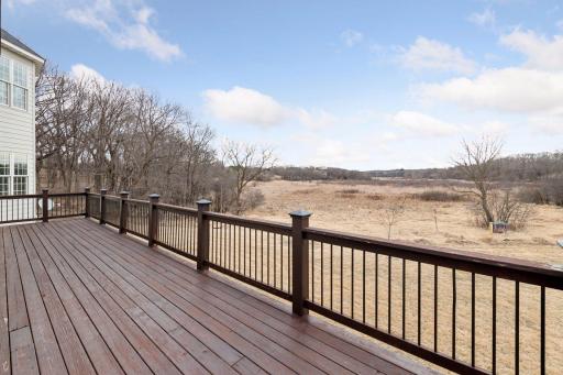 A large Deck spans the back of the home and provides commanding views across the wetlands.