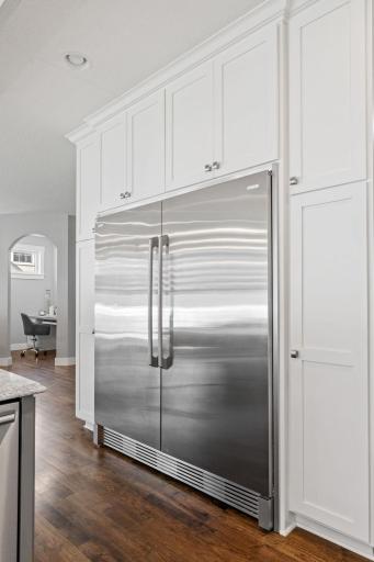 There is plenty of space for cold and frozen items in this built in refrigerator freezer.