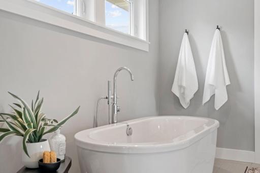 Relax in the soaking tub after a long day.