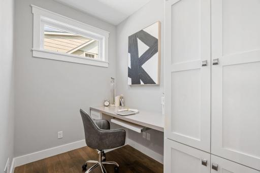 A spacious study area on the main floor with built ins!