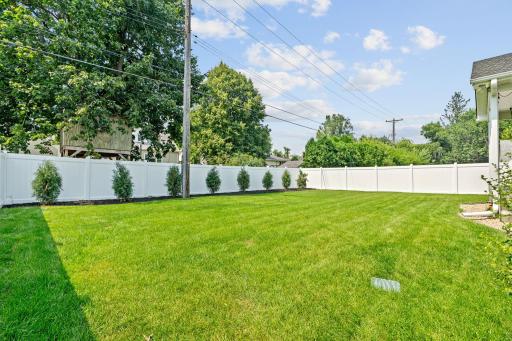 A perfect flat yard for relaxing or play.