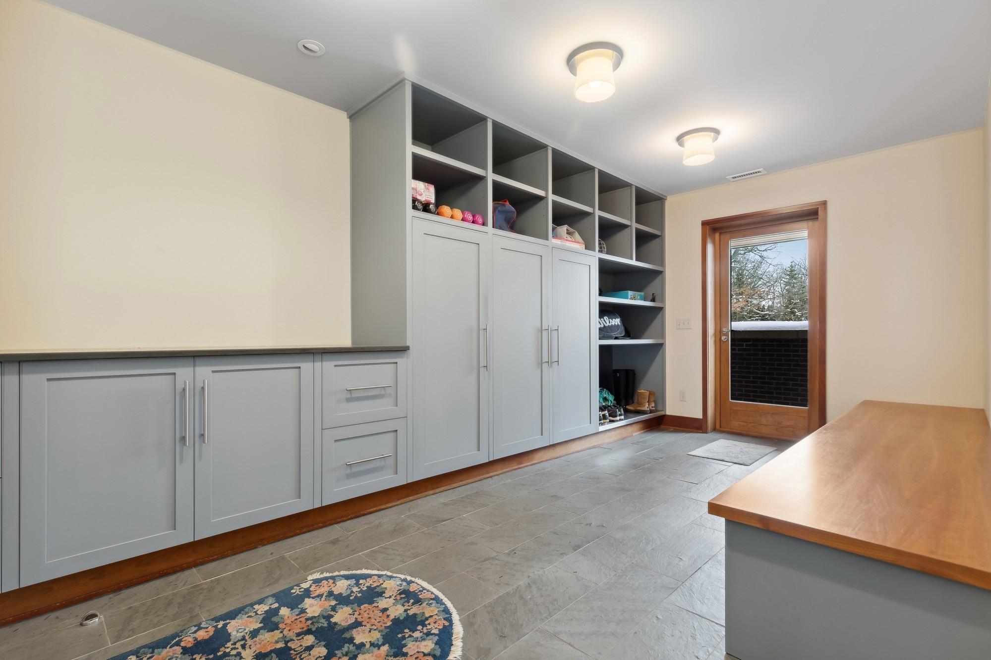 Mud Room Lockers off Garage and Lower Level Exterior Door