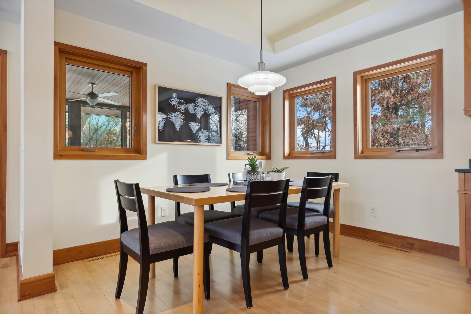 Recessed Curved Ceiling in Informal Dining Room