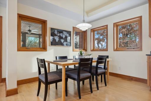 Recessed Curved Ceiling in Informal Dining Room