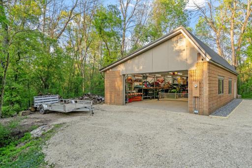 Insulated 18x9 panel door and original brick siding