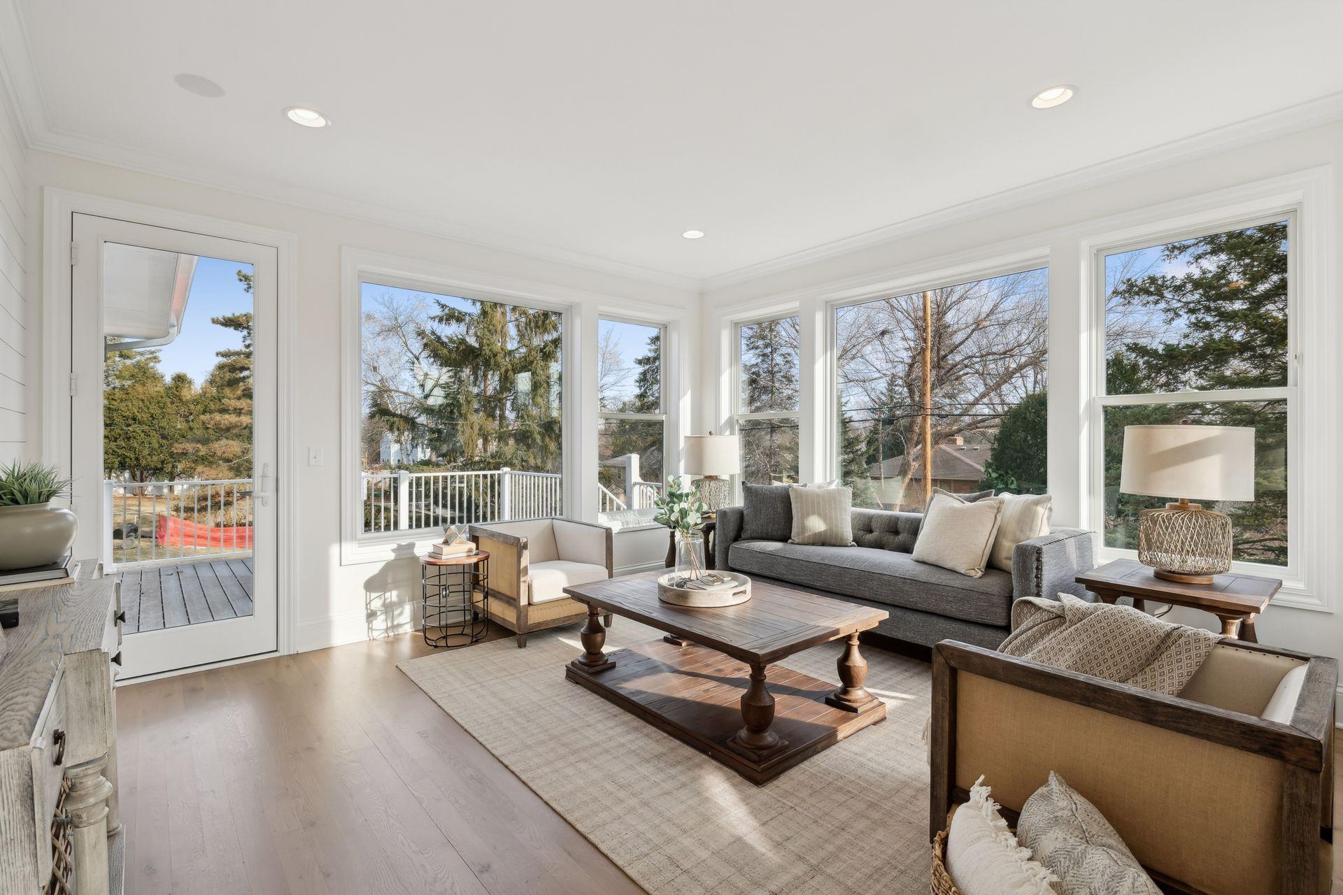 4 season porch/Sunroom - walks out to deck